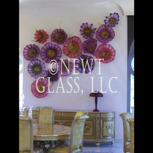 Purples & Pinks
 
	Large display of double flowers with purples, cranberry and topaz with green leaves (see PROJECTS-Lish)
