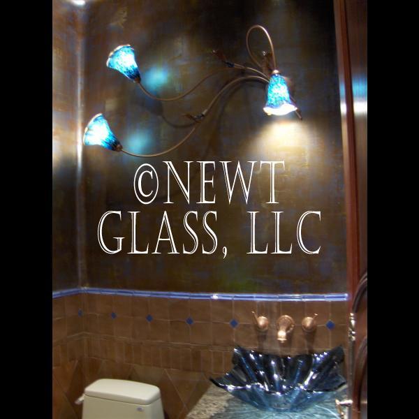 3 Light Blue Sconce
 
	Created to compliment blue sink
