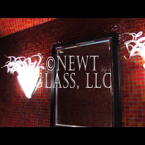 Tahoe Ice
 Sconces with a white glass frosted bottom and clear glass top spires