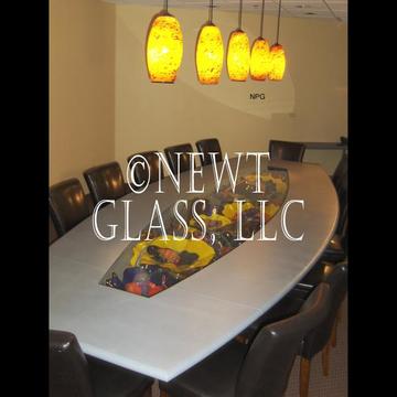 Table,glass art and pendants for Law Firm