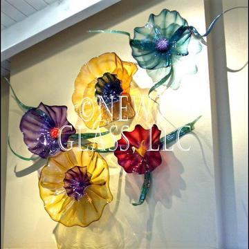 Botanical blown art glass wall flowers