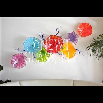 Opaque Spring blown glass wall art