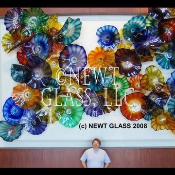 California Lobby blown glass wall art plates