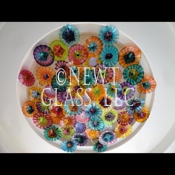 Ceiling Sculpture of blown glass flowers