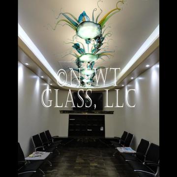 Glass chandelier for medical waiting room