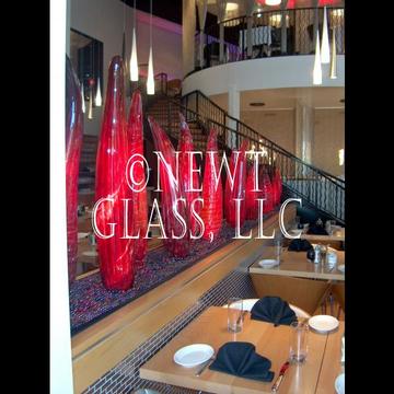 Red hot spires for restaurant divider