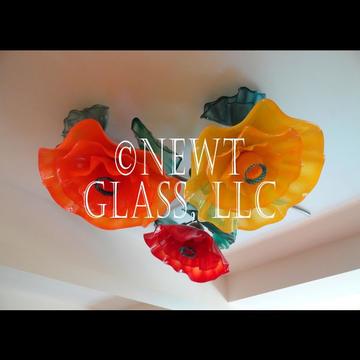 Three layer glass flowers