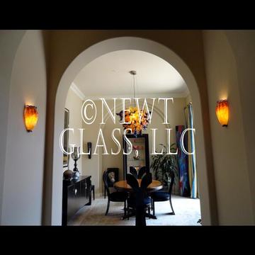 Blown Glass Chandelier & Sconces