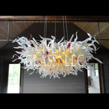 Snow chandelier at dusk