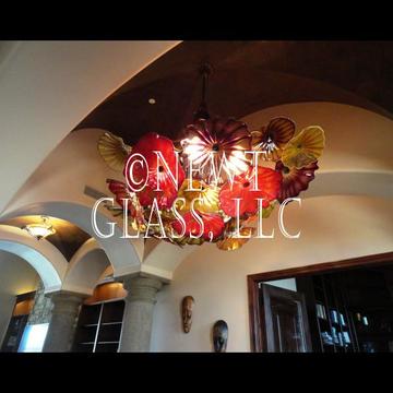 Glass art chandelier
